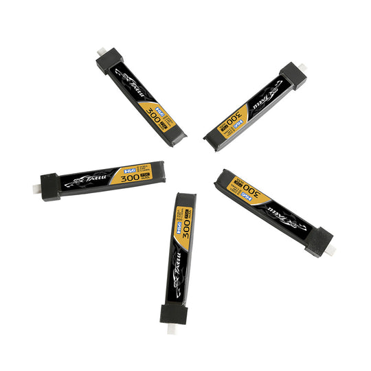 Tattu 1S 300mAh 75C 3.8V High Voltage Lipo Battery Pack With BT 2.0 Plug (5pcs)