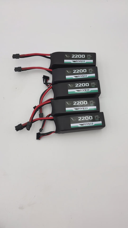 Street League 5S 2200 mAh Lipo Super Budget Bundle 70C (5 Pack)