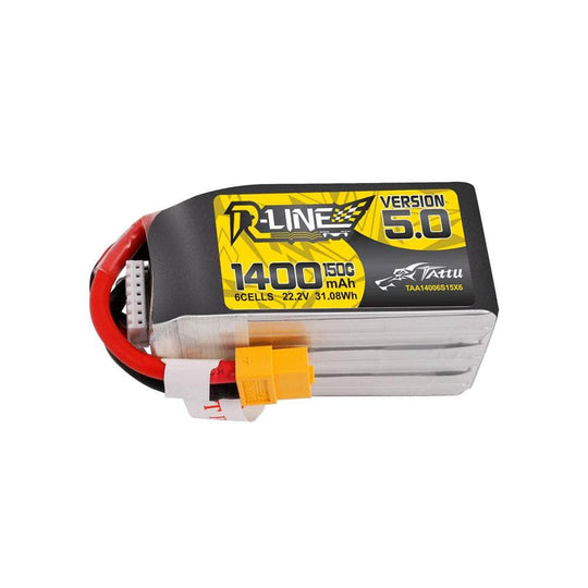 Tattu R-Line Version 5.0 22.2V 6S 1400mAh 150C LiPo Battery - XT60