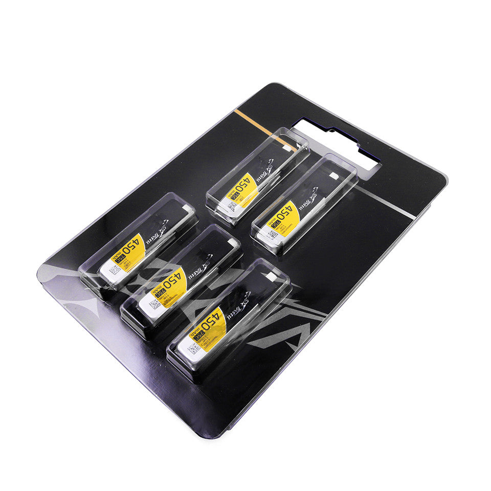 Tattu 450mAh 1S 75C 3.8V High Voltage Lipo Battery Pack with BT 2.0 Plug (5pcs)