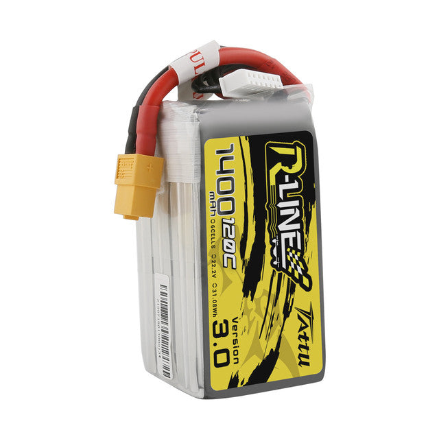 Tattu R-Line 1400mAh 6S 120C 22.2V Version 3.0 Lipo Battery Pack with XT60 Plug