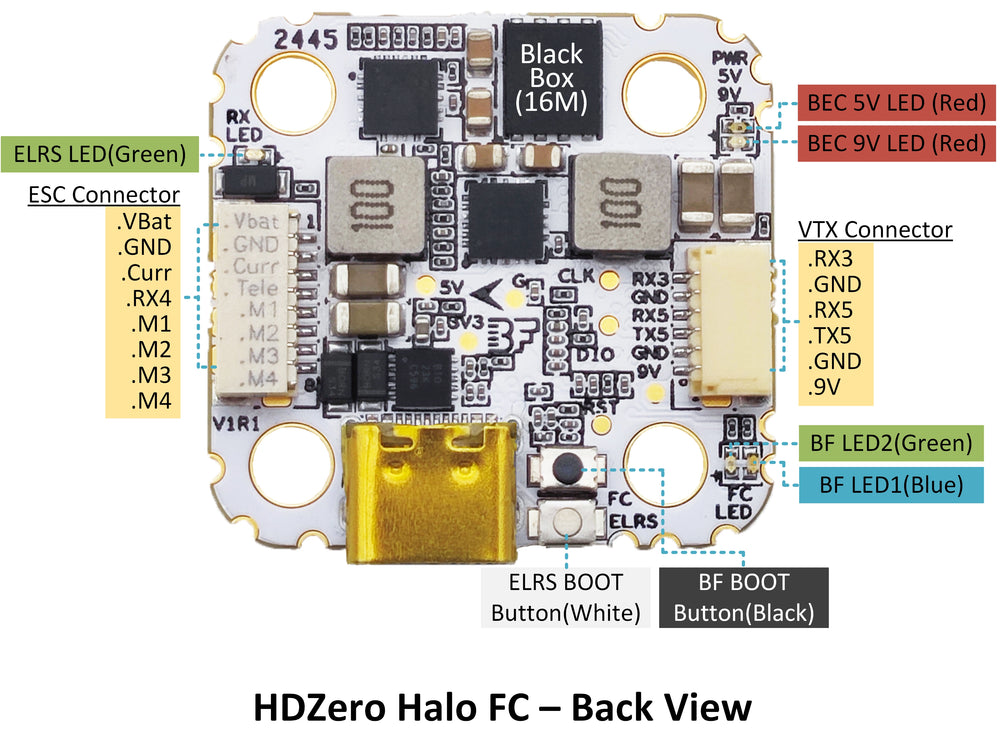 HDZero Halo Flight Controller (MPU6000 version)