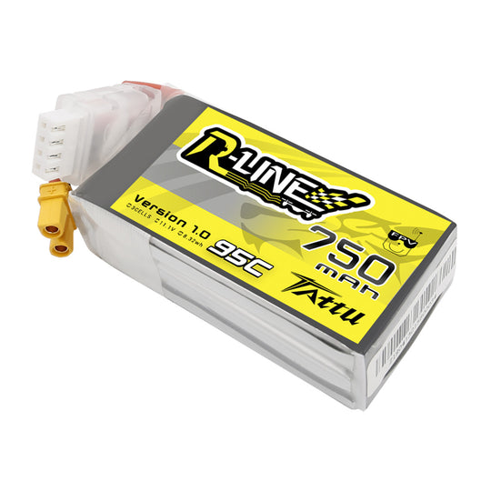 Tattu 750mAh 3S 95C 11.1V R-Line Lipo Battery Pack With XT30 Plug