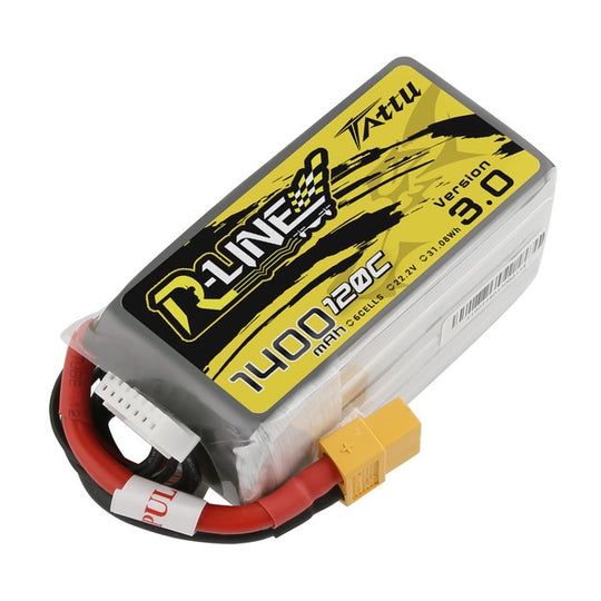 Tattu R-Line 1400mAh 6S 120C 22.2V Version 3.0 Lipo Battery Pack with XT60 Plug