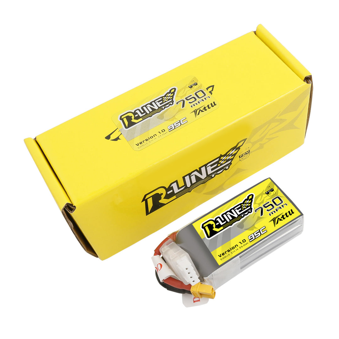 Tattu 750mAh 3S 95C 11.1V R-Line Lipo Battery Pack With XT30 Plug