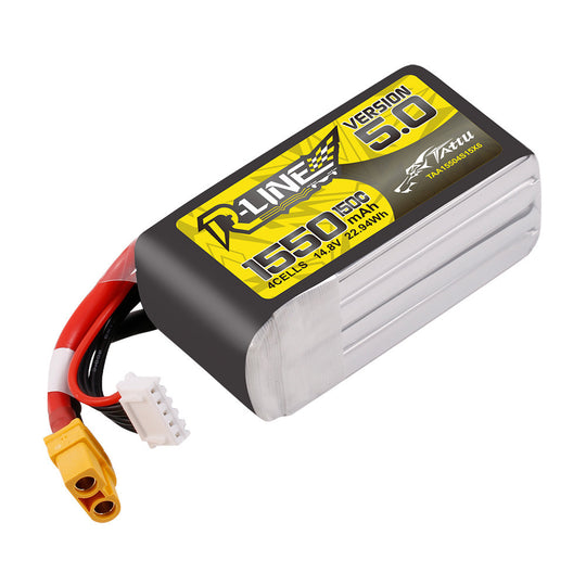 Tattu 1550mAh 4S 150C 14.8V Lipo Battery | XT60 Plug | R-Line 5.0