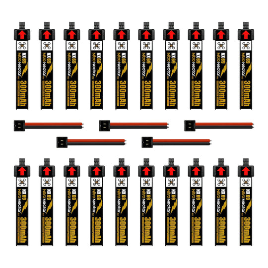 NewBeeDrone Nitro Nectar NX69 300mAh 1S 80C HV LiPo Battery 4xBatteries