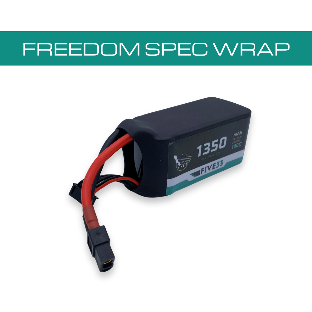 Budget Freedom Spec Lipo 1350mAh 6S (4 Pack Bundle)