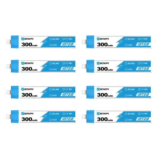 BETAFPV BT2.0 300mAh 1S 30C HV Battery (8pcs)