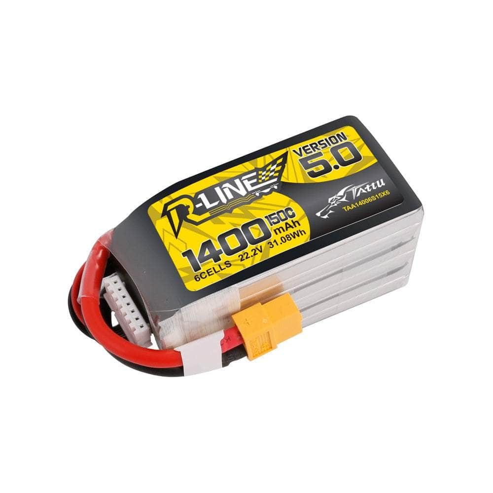 Tattu R-Line Version 5.0 22.2V 6S 1400mAh 150C LiPo Battery - XT60